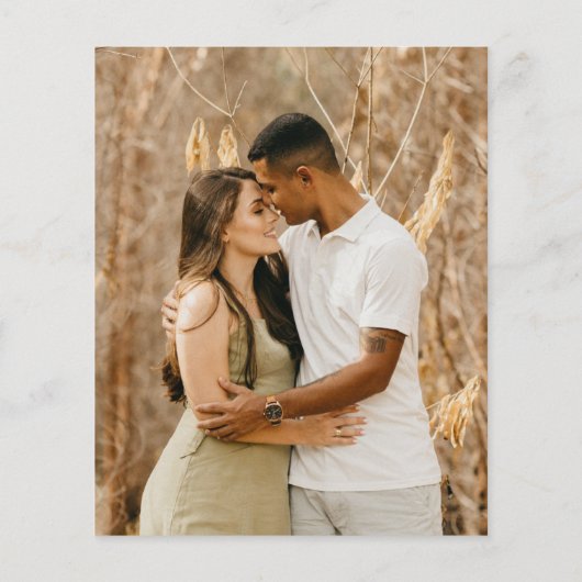 予算エレガントタイポグラフィ写真の保存日付 チラシ (裏面)