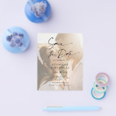 予算エレガントタイポグラフィ写真の保存日付 チラシ (シングル)