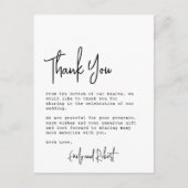 予算エレガントタイポグラフィ写真結婚の感謝 ポストカード (正面)