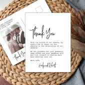 予算エレガントタイポグラフィ写真結婚の感謝 ポストカード