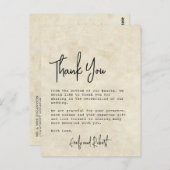 予算エレガントタイポグラフィ写真結婚の感謝 ポストカード (正面/裏面)