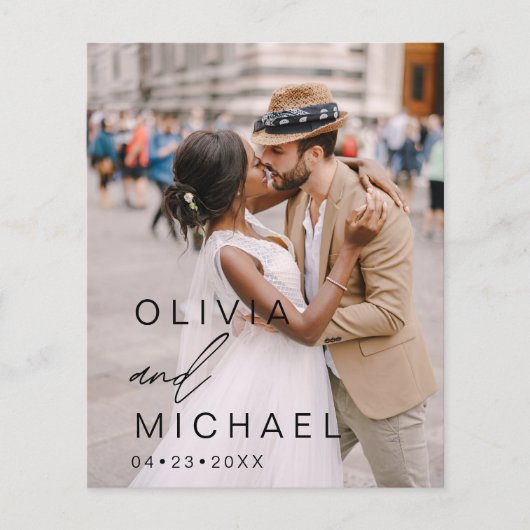 予算エレガントタイポグラフィ日付の写真の保存 (正面)