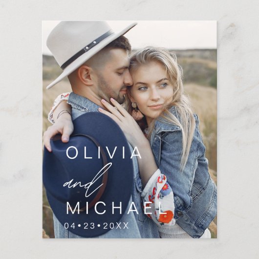 予算エレガントタイポグラフィ日付の写真の保存 チラシ (正面)