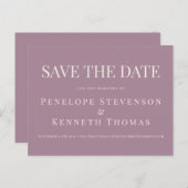 予算エレガントダスティパープル日付の保存 ポストカード (正面/裏面)