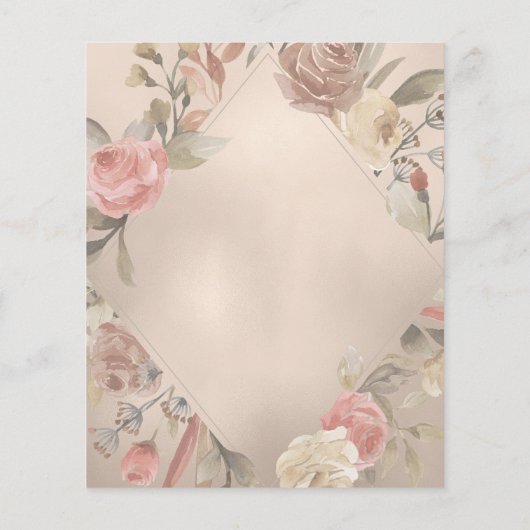 予算エレガントバラ金ゴールドブライダルシャワー招待 (裏面)