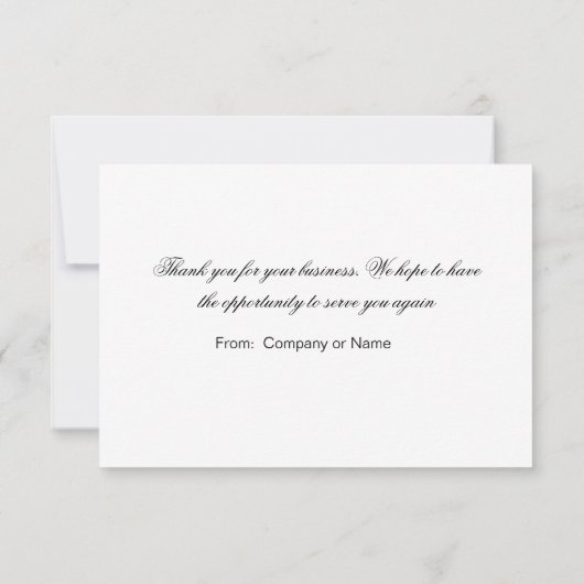 予算エレガントビジネスカスタムサンキューカード サンキューカード (裏面)
