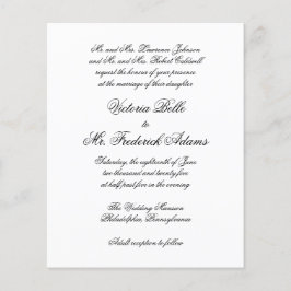 予算エレガントフォーマル結婚式招待状