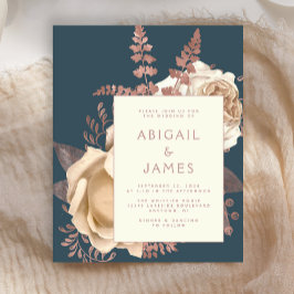 予算エレガントフローラアイボリーバラ金ゴールド結婚ティール（緑がかった色）