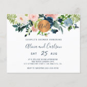 予算エレガントフローラカップルのシャワー招待 (正面)