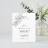 予算エレガントフローラスケッチ結婚式招待状 (スタンド正面)