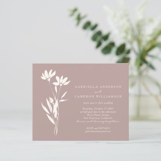 予算エレガントフローラダスティメイヴウェディング招待 (スタンド正面)