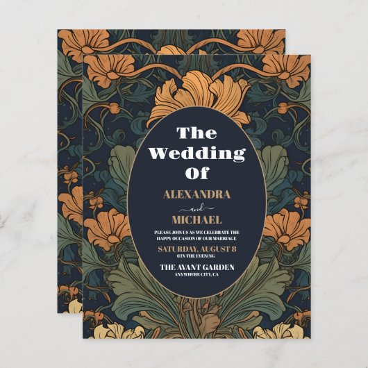 予算エレガントフローラ結婚アールヌーボー (正面/裏面)