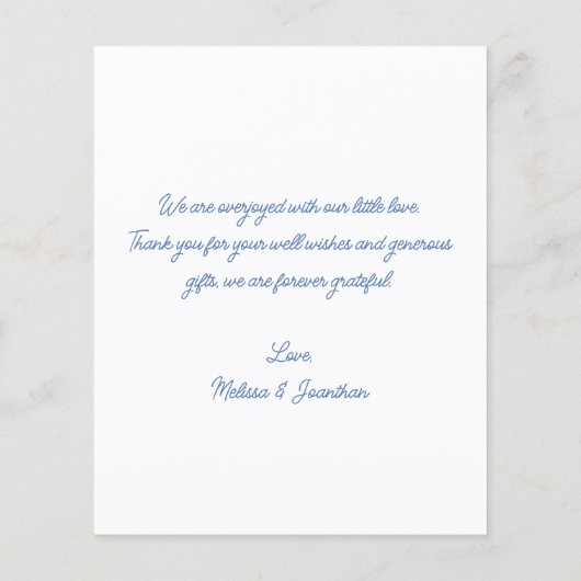 予算エレガントベビー写真コラージュありがとう誕生 (裏面)