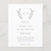 予算エレガントモノグラムの結婚式招待状 (正面)