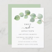 予算エレガントユーカリ葉の日付の保存 (正面/裏面)