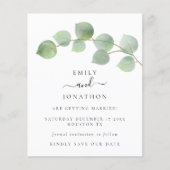 予算エレガントユーカリ葉の日付の保存 (正面)