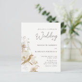 予算エレガントヴィンテージフローラ結婚式招待状 (スタンド正面)