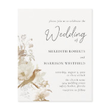 予算エレガントヴィンテージフローラ結婚式招待状