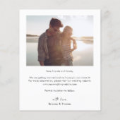 予算エレガント写真モダン結婚式の日付の保存 (裏面)