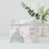 予算エレガント写真モダン結婚式の日付を保存 (スタンド正面)