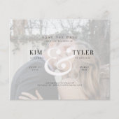 予算エレガント写真モダン結婚式の日付を保存 (正面)