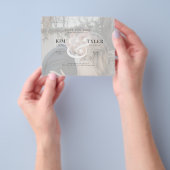 予算エレガント写真モダン結婚式の日付を保存 チラシ (手)