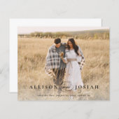 予算エレガント名写真結婚式の日付の保存 (正面/裏面)