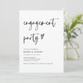 予算エレガント婚約パーティモダン招待状 招待状 (スタンド正面)