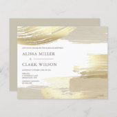 予算エレガント抽象芸術金ゴールド結婚式招待状 (正面/裏面)