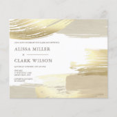 予算エレガント抽象芸術金ゴールド結婚式招待状 (正面)