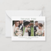 予算エレガント文字と写結婚真の感謝 ノートカード (正面)