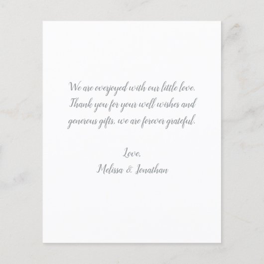 予算エレガント新生児4写真誕生ありがとう (裏面)