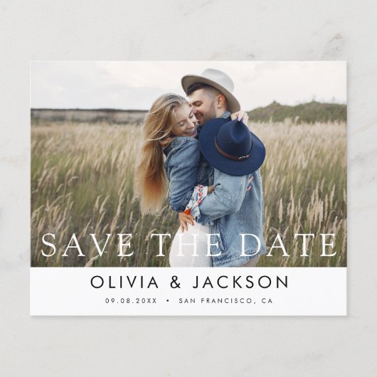 予算エレガント日付の保存フォトホワイトレッタ (正面)