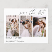 予算エレガント日付の保存4写真招待状 (正面)