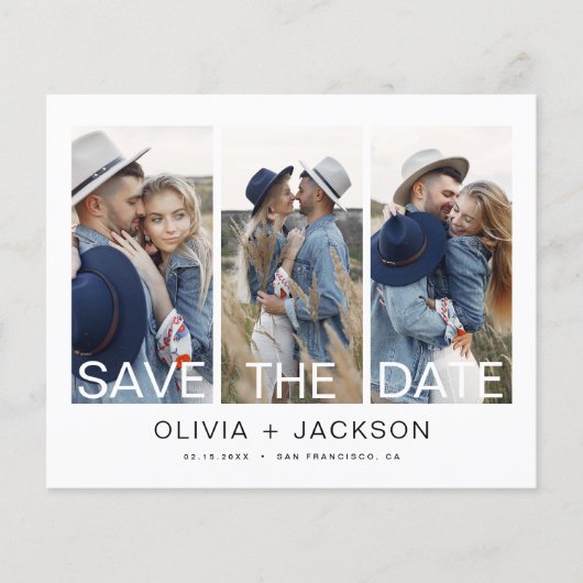 予算エレガント日付の保存4写真白 チラシ (正面)