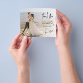 予算エレガント書道の写真結婚に感謝 チラシ (手)