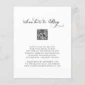 予算エレガント書道QRコード結婚式の招待 (裏面)