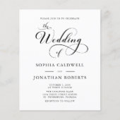 予算エレガント書道QRコード結婚式の招待 (正面)