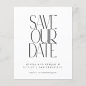 予算エレガント白黒写真の保存日付 (正面)