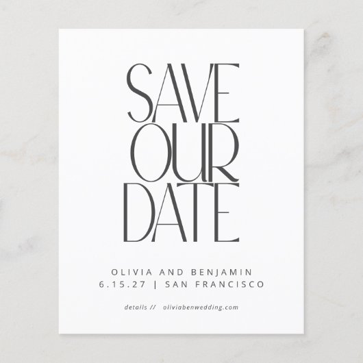 予算エレガント白黒写真の保存日付 (正面)