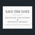 予算エレガント白黒日付の保存 ポストカード<br><div class="desc">バジェットクラシックエレガントタイポグラフィ白黒の結婚式日付はがき保存</div>