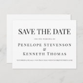 予算エレガント白黒日付の保存 ポストカード (正面/裏面)