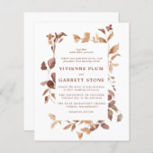 予算エレガント紅葉結婚式招待状 (正面/裏面)