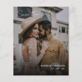 予算エレガント結婚式の日付を保存QRコード写真 チラシ (正面)