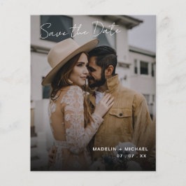 予算エレガント結婚式の日付を保存QRコード写真 チラシ