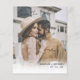 予算エレガント結婚式の日付を保存QRコード写真 チラシ