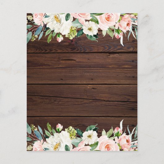 予算エレガント赤面ピンクのフローラ結婚式の招待 (裏面)