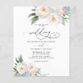 予算エレガント赤面フローラ結婚式招待状 (正面)