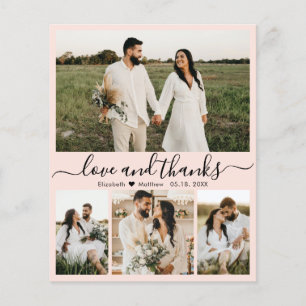 予算エレガント赤面写真結婚のサンキューカード