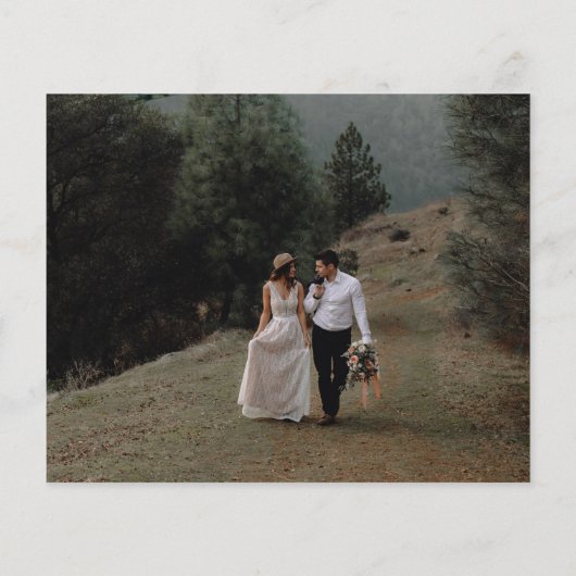 予算エレガント金ゴールドス結婚クリプトのサンキューカード (裏面)